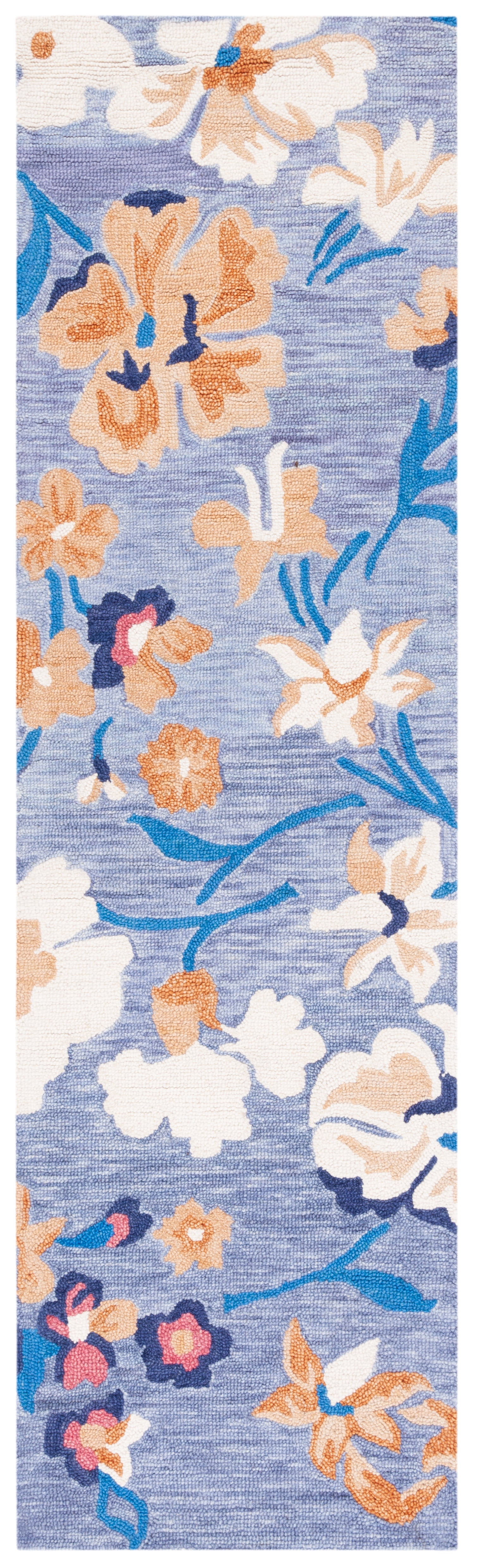 Safavieh Jardin Ruadhan Floral Wool Runner Rug, Blue/Ivory, 2'3" x 8'