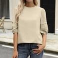 thumbnail image 4 of HUJlwoi 3/4 Sleeve Tops for Women Lightweight Round Neck Open Back T Shirts Fashion Summer Clothes Loose Fit Outfits, 4 of 7