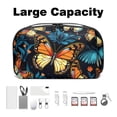 thumbnail image 3 of Butterfly Waterproof Oxford Cloth Travel Organizer for Electronic Devices with USB Pouch, Charger Pouch, Charger Bag Organizer, and Phone Cable Organizer, 5.9x9.44x3.14 in, 3 of 6