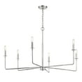 thumbnail image 5 of Polished Nickel Six Light Chandelier from the Salerno Collection, 5 of 6