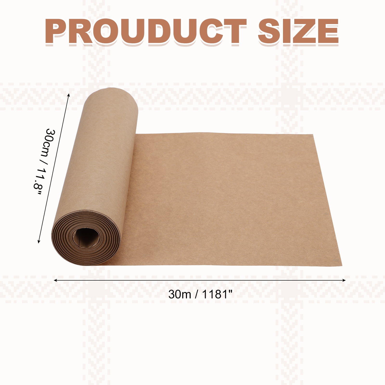 Uxcell Kraft Wrapping Paper, 11.8"x 1181"(98.42') Decorative Paper Kraft Craft Paper for Gift Wrapping Bouquet Flower Bulletin Board Art Painting Craft Packaging Shipping, White 730GSM