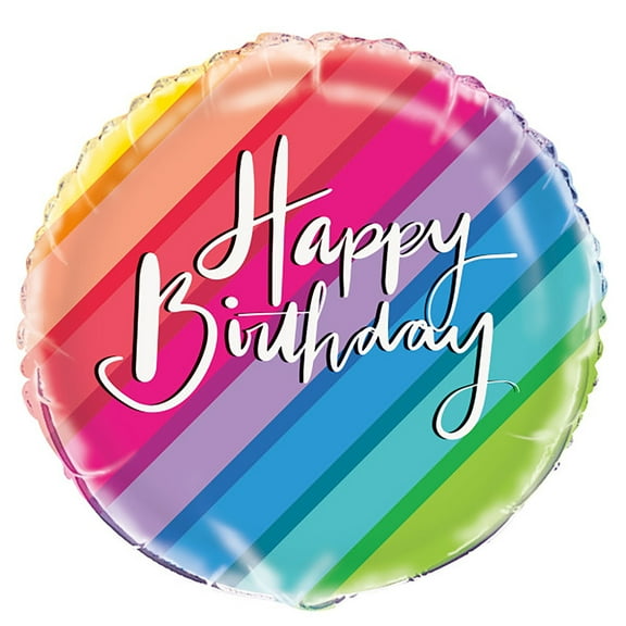 Happy Birthday 'Balloon and Rainbow Birthday' Foil Mylar Balloon (1ct)