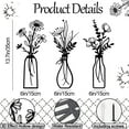 thumbnail image 3 of 3 Pieces Metal Flowers Wall Arts -Rustic Farmhouse Decor Black Minimalist Flowers Hanging Decor  for Indoor Kitchen Bathroom Bedroom living room - Housewarming Gifts (Black), 3 of 7