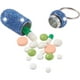 thumbnail image 3 of Llavero con pastillero, pastillero portátil con diamantes de imitación para exteriores, llavero de aluminio impermeable para pastilleros al aire libre, viajes de camping Rojo Verde, 3 of 4
