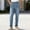 Light Blue high waisted straight leg jeans for women a1, variant on Usloyux Women's High Waisted Straight Leg Jeans with Pockets Casual Basic Regular Fit Ankle Length Trousers for Vacation Daily Wear, Light Blue S
