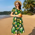 thumbnail image 4 of Naloa St Patrick's Day10 Print Womens Summer A-Line Dress with Pockets,Short Sleeve Dresses,Flowy Beach Swing Dress for Vacation Travel, 4 of 6
