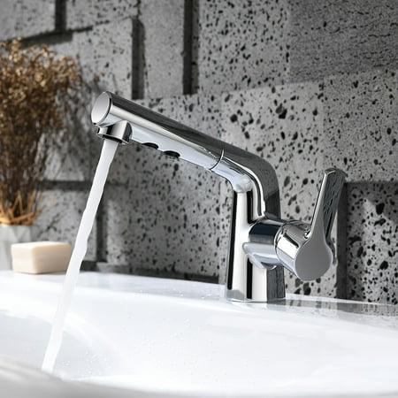 

EJWQWQE Single Handle Bathroom Pull Out Faucet One Holes Modern Vanity Faucet Mixer Tap For Hot And Cold Water Faucets