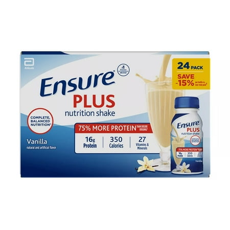 Ensure Plus Vanilla Nutrition Shake, 24 pk./8 fl. oz.