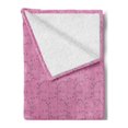 thumbnail image 2 of Floral Soft Flannel Fleece Blanket, Continuous Pattern of Hand Drawn Herbs and Flowers Botanical Blooming, Cozy Plush for Indoor and Outdoor Use, 50" x 60", Pink Eggplant and White, by Ambesonne, 2 of 5