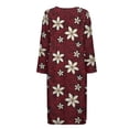 thumbnail image 5 of FKELYI Polynesian Frangipani Flower Red Print Women Zip Up Robe Nightgowns Comfy House Coats Full Length Sleepwear House Dress Long Sleeve Bathrobe with 2 Pockets, 2XL, 5 of 6