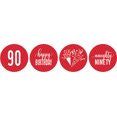thumbnail image 2 of Darling Souvenir 190 Pcs Naughty Ninety Birthday Theme Stickers chocolate Labels-Red, 2 of 2