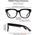 thumbnail image 4 of FEISEDY Retro Square Thick Big Frame Blue Light Blocking Reading Glasses Anti Glare Digital Eyestrain Reader B2523 Black 2.00x, 4 of 11
