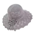 thumbnail image 1 of Sombrero para el sol, transpirable, tejido, protección solar, ligero, tejido a ganchillo, de moda, para playa. Gris, 1 of 9