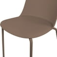 thumbnail image 2 of Set of 4 Stackable Dining Kitchen Chairs Plastic Armless Side with Back Curved Round Shape Chrome Metal Legs Indoor Outdoor Patio Brown, 2 of 14