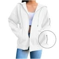 thumbnail image 3 of Gytharion Womens Zip Up Hooded Sweatshirts Fashion Solid Casual Drawstring Hoodie Jackets with Pokcket Loose Comfortable Long Sleeve Sweatshirts for Women, 3 of 8