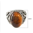 thumbnail image 2 of Anillo de plata de ley con ojo de tigre natural para hombre, talla 10 Sailing Electrónica, 2 of 5