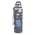 thumbnail image 2 of Sports Water Bottle 1000ML Tritan Food Grade Clear Water Bottle Fitness Outdoor Sports Bike Blue Flowers and Cats, 2 of 7