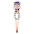thumbnail image 3 of Clara Pucci 14K Rose/White Gold Solid Gold Alexandrite Solitaire with Accents Anniversary Ring for Women - 1.42 cttw Round Cut, 3 of 8