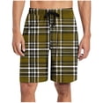 thumbnail image 2 of COSFO Cotton Mens Casual Shorts Plaid Running Shorts Elastic Waist Drawstring Workout with Pockets Loose Fit Shorts, 2 of 6