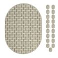 thumbnail image 1 of Furnish My Place Union Indoor/Outdoor Commercial Green Color Rug, Pet-Friendly, Home Decor Commercial Rug for Living Room, Bedroom, Wedding, Event, Made in USA, 2' x 4' Oval - Set of 20, 1 of 5