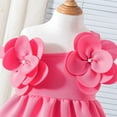 thumbnail image 5 of Toddler Children Girls Off Shoulder Sleeveless Dress Solid Bowknot Dresses Clothes Preemie Dress Flower Outfits for Baby Girls, 5 of 8