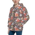 thumbnail image 2 of Pofeuu Foxes Print Teenage Zipper Hoodie Sweatshirts Hooded Casual Jackets With Pocket For Boys Girls-Small, 2 of 6