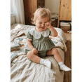 thumbnail image 3 of BemeyourBBs Infant Baby Girls Summer Clothes 2 Pieces Outfits Short Sleeve Doll Collar Eyelet Shirt Tops Bloomer Shorts Sets, 3 of 9