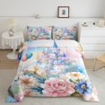 thumbnail image 2 of Erosebridal Cartoon Castle Bedding Twin Comforter Set,Balloon Flower Down Comforter,Dreamy Princess Bedding Sets Twin with Comforter,Breathable Floral Room Decor,Reversible,2-Piece, 2 of 8