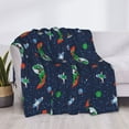 thumbnail image 3 of Yiaed Dinosaur Astronaut Print Blanket Throw Blanket Soft Cozy Flannel Blanket for Home Bed Sofa Couch Chair-60"x50", 3 of 6