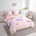 thumbnail image 3 of jejeloiu Colorful Cute Butterflies 7-Piece Twin Bedding Sets,Kawaii Rainbow Flowers Bedding Comforter Set For Girls Kids Reversible, 3 of 8