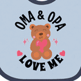 thumbnail image 4 of Inktastic Oma and Opa Love Me Grandchild Bear Girls Baby Bib, 4 of 4