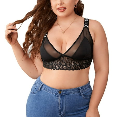 

Plus Size Sexy Women Bra Lingerie See Through Brassiere Lace Bralette Bras