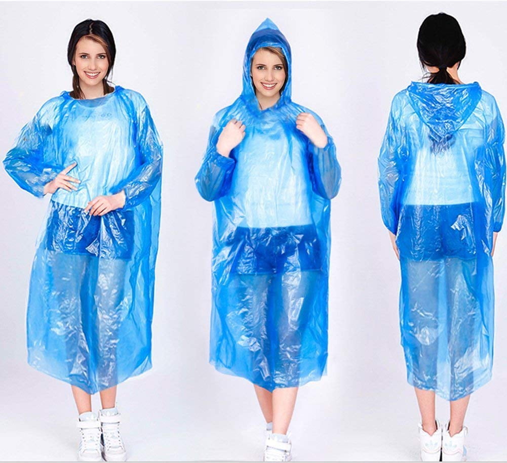 Waterproof Poncho Cape Hood,Disposable Reusable Raincoat,Festival Camping Event