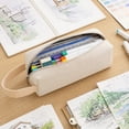 thumbnail image 6 of Lksixu Aesthetic Pencil Case, Large Capacity Solid Color Pencil Pouch with Zipper and Handle, Simple Stationery Organizer Lightweight & Spacious Pencil Bag, Portable Travel Cosmetic Makeup Bag, 6 of 8
