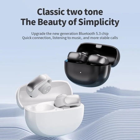 V12 Earclip Wireless Bluetooth Earphone 5.3 Headphones TWS Sports Gaming Headset Open Ear Earring Touch Control Earbuds with Mic