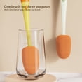 thumbnail image 4 of FaLX Bottle Brush Long Handle Soft Bristle Rich Foam Multifunction Carrot Shape Water Cup Cleaning Sponge Daily Use, 4 of 8