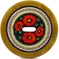 thumbnail image 2 of Polish Pottery 12-inch Stool (Poppy Passion Theme) Signature UNIKAT Hand Painted in Boleslawiec, Poland + Certificate of Authenticity, 2 of 6