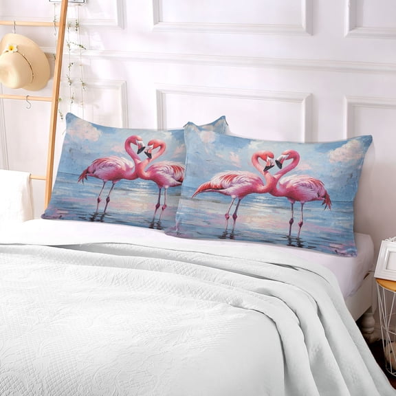Pillow Case Plush Pillow Flamingos under The Sky Case standard size/King size/Queen size Bed Pillow Pillowcases