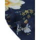 thumbnail image 5 of Vestido Bodycon sin mangas de tirantes espagueti para mujer Inspire Chic, con estampado floral, fruncido, midi, para fiesta y club, color azul, talla XL, 5 of 6