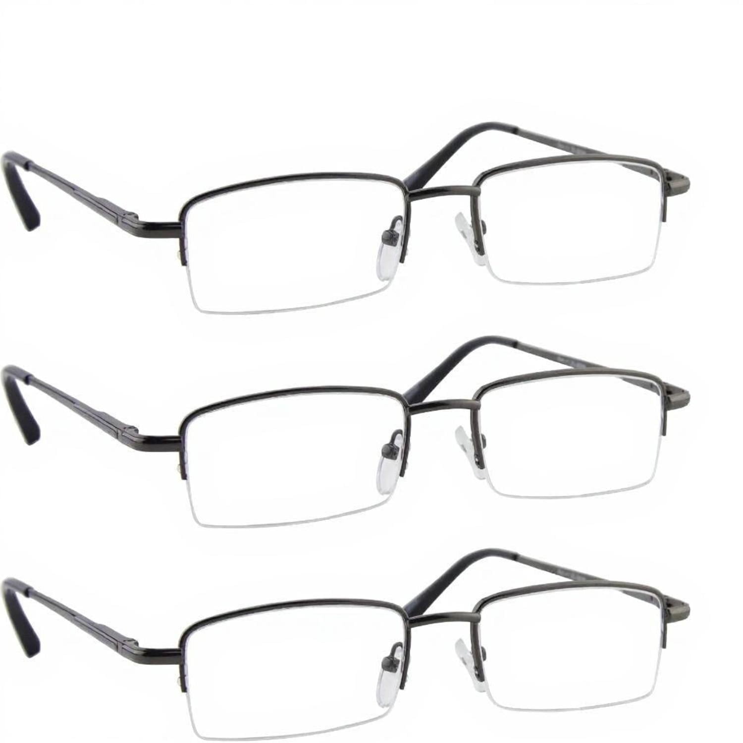 Reading Glasses +4.00 With Spring Hinges, Scratch Resistant Lenses and Lightweight Unisex Frame, Readers Foster Grant, Gunmetal, Count 3