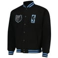 thumbnail image 2 of Unisex FISLL Black Memphis Grizzlies Logoman Shadow Collection Full-Snap Varsity Jacket, 2 of 5