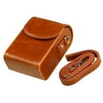thumbnail image 3 of Bolso bandolera para cámara, ligero, de piel sintética, con correa para el hombro, práctico para llevar Marrón, 3 of 9