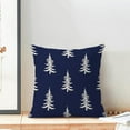 thumbnail image 3 of Christmas Pillow Covers 18x18 Inch Set of 2 Navy Blue Cream Christmas Tree Decor Throw Pillows Winter Xmas Holiday Outdoor Cushion Cases for Couch Bed Decorations, 3 of 6