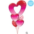 thumbnail image 6 of Qualatex Ombre Red Pink Open Heart Shape 42 inch Foil Mylar Balloon [16647], 6 of 7