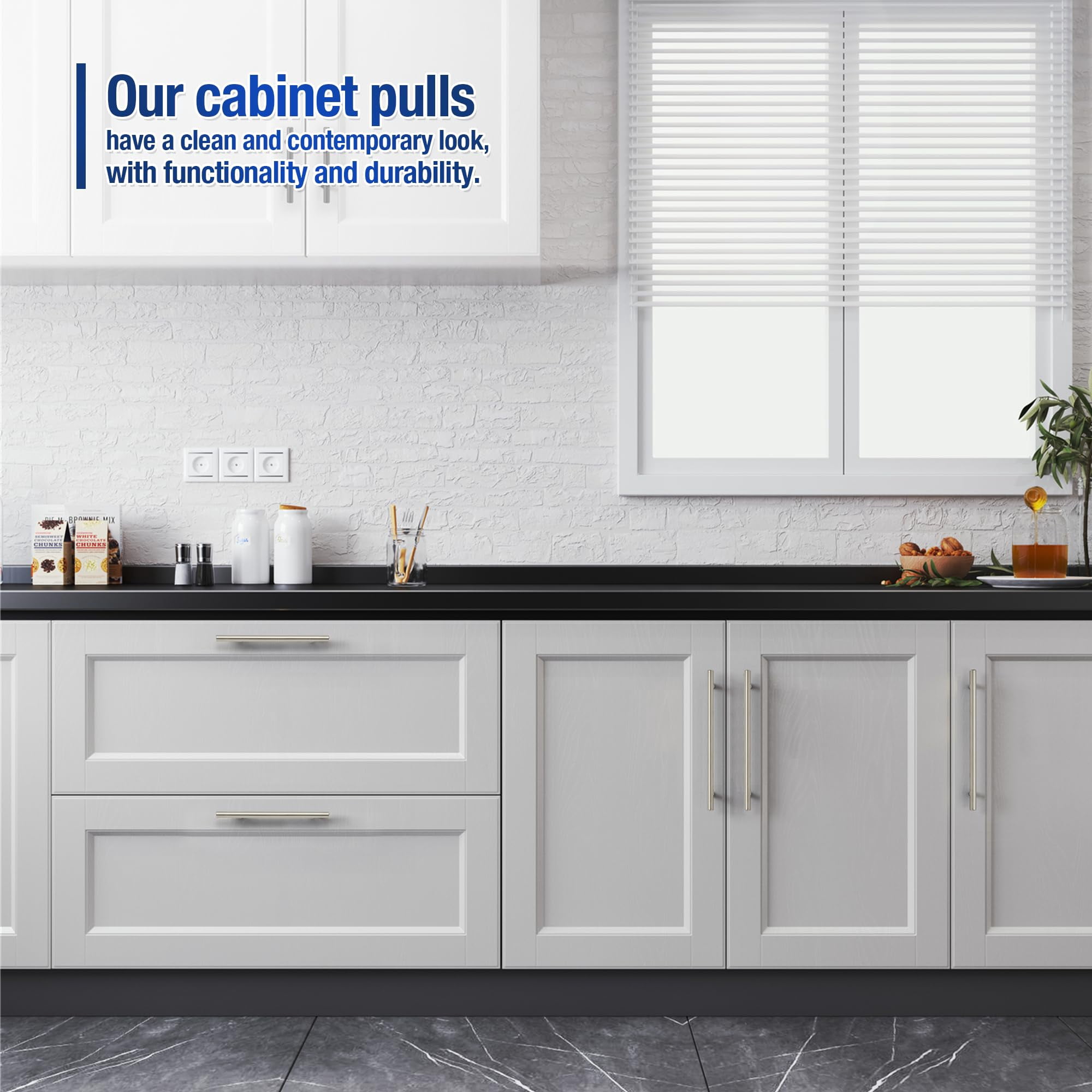 30 Pack Cabinet Knobs, Black Cabinet Handles, 2in Kitchen Cabient Knobs, Single Hole Drawer Knobs for Dresser Drawers