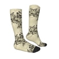 thumbnail image 3 of Picia Women Crew Soft Moisture-wicking Socks Vintage Floral Pattern Design Cotton Socks, One Size fit All, 3 of 9