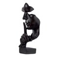 thumbnail image 1 of Estatua del pensador, forma vívida, resina sintética compacta, atractiva figura decorativa, el silencio es dorado para el hogar, negro, 1 of 5
