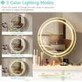 thumbnail image 6 of Lufeiya White Makeup Vanity Desk with Mirror and Lights, 40 inch Make Up Vanity Desks with Fabric Drawers & Charging Station, Dressing Table and Chair Set for Bedroom Girls, White Gold, 6 of 9