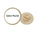 thumbnail image 1 of Hello World Latin Art Deco Fashion Round Metal Golden Pin Brooch Clip, 1 of 3