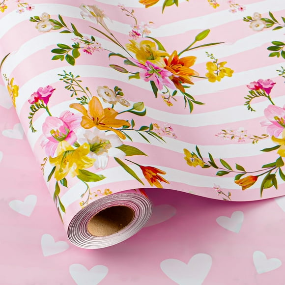 Papel de regalo con forma de flor rosa burymento reversible
